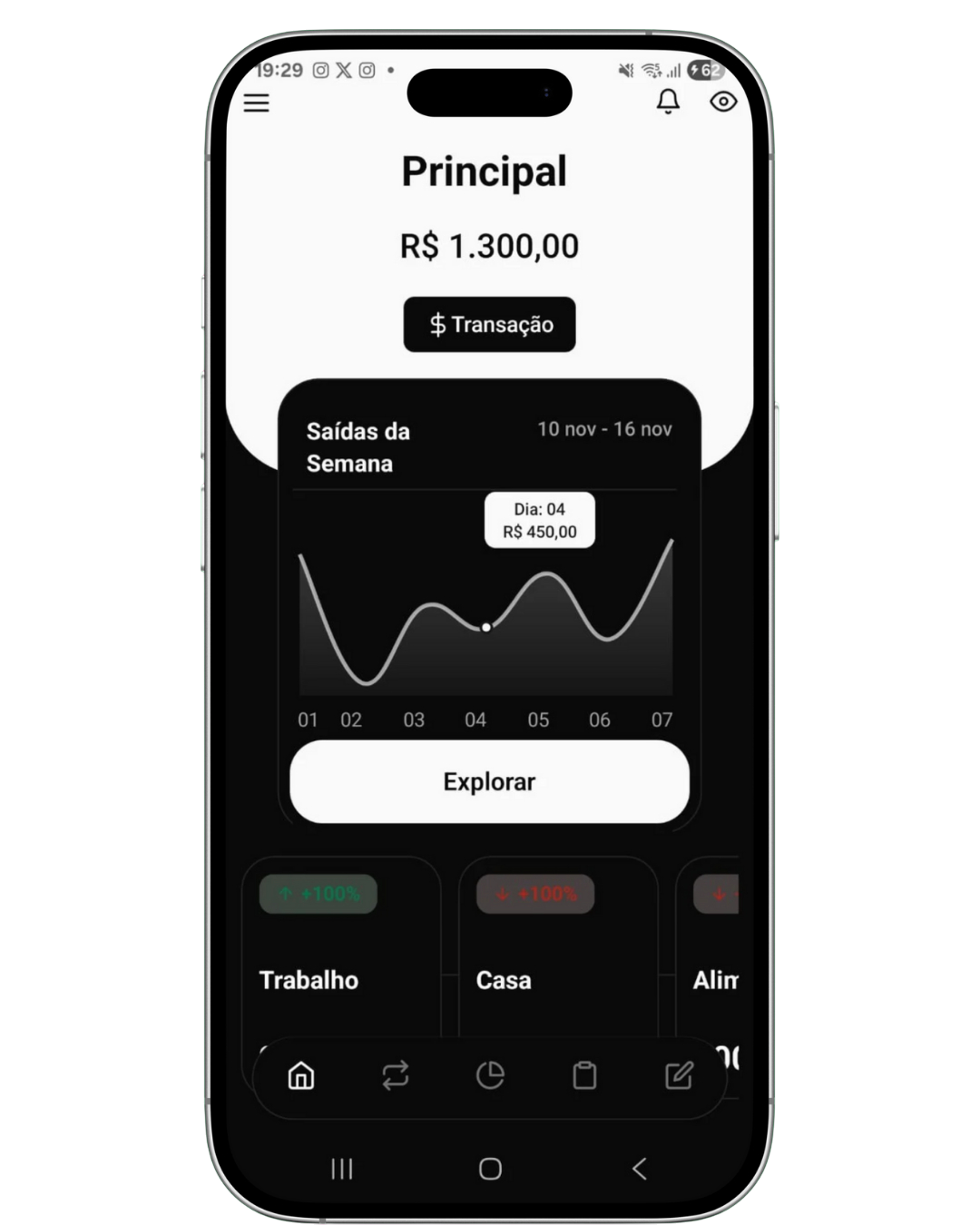 Tela inicial do My Wallet Local
